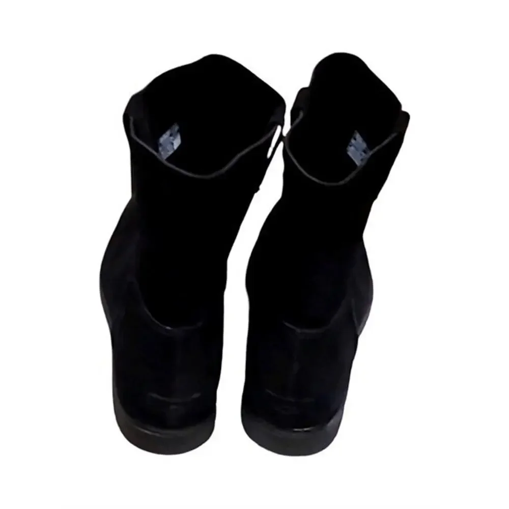Ugg Josefene Short Boot In Black Womens Velvety Suede Size US 9.5 EU 40.5 NEW
